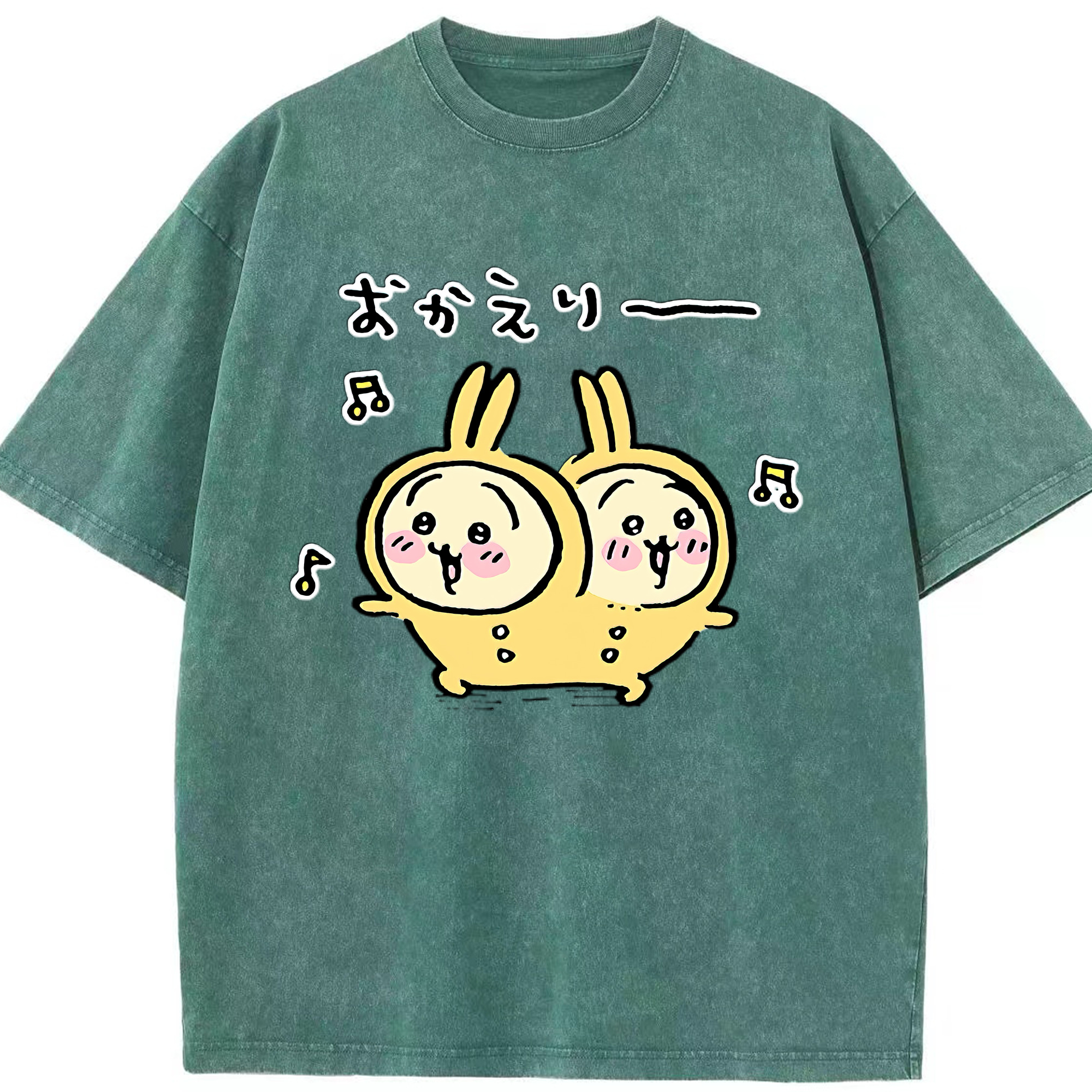 （画像用） ちいかわ うさぎ Chii-kawa usagi 綿100% ヴィンテージ風 半袖Tシャツ（フロントプリント）